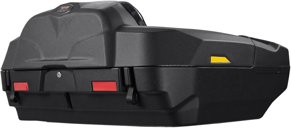 VEVOR ATV Rear Storage Box and Lounger, 95L ATV Cargo Box with Seat & Backrest, Waterproof LLDPE & Lockable Lounger Storage Box Fit Most ATVs with Rear Rack, Compatible with ATV, UTV, Can-Am Vehicles