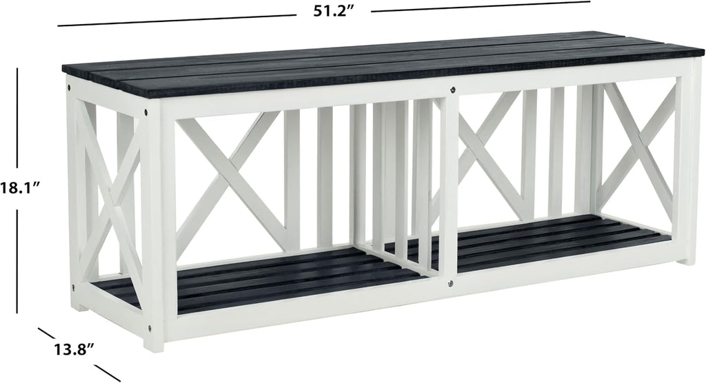 SAFAVIEH Outdoor Collection Branco Dark Slate Grey Bench