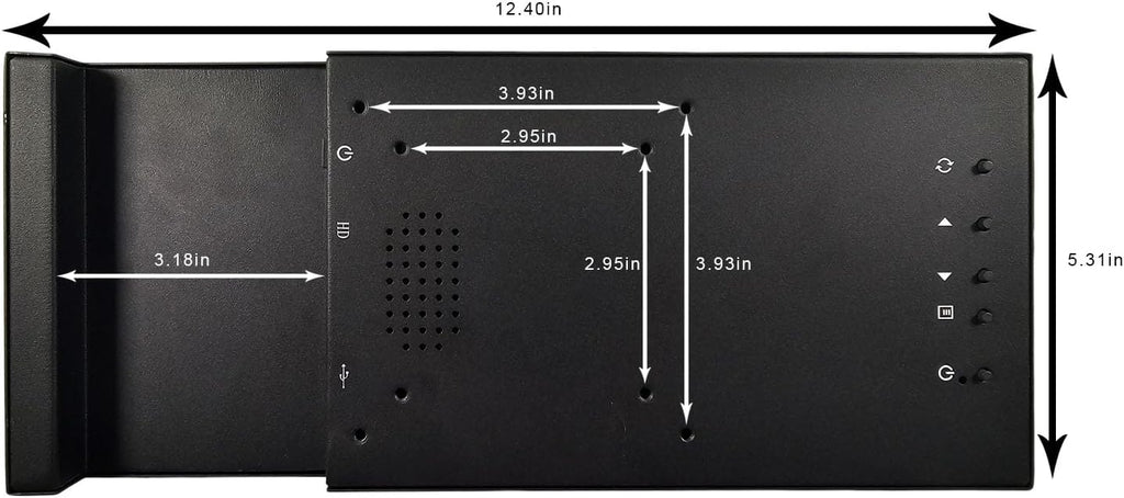 VSDISPLAY 12.3'' Portable IPS LCD Monitor 1920x720 Stretched Bar Display VS123ZJ-V823 with USB Video Input,Supports 180 Degree Image Rotation,as an Extra Screen for PC Laptop Game Cabinet