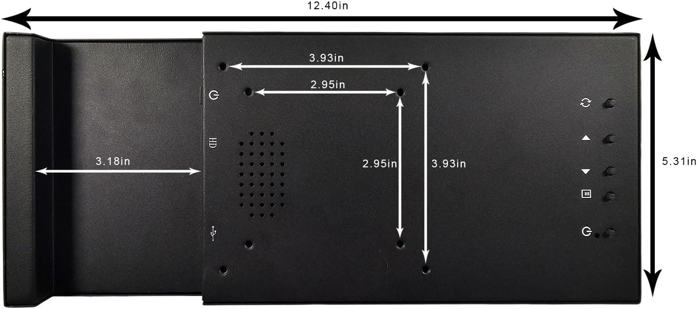 VSDISPLAY 12.3'' Portable IPS LCD Monitor 1920x720 Stretched Bar Display VS123ZJ-V823 with USB Video Input,Supports 180 Degree Image Rotation,as an Extra Screen for PC Laptop Game Cabinet
