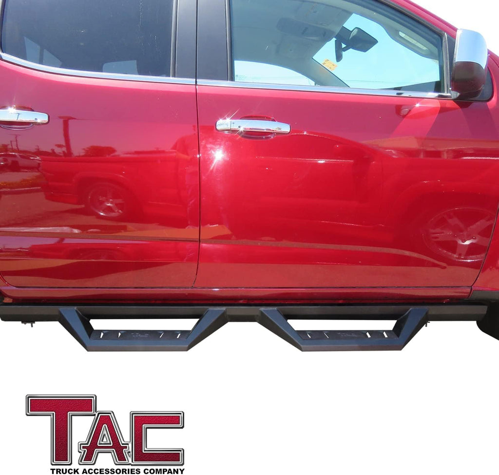 TAC Sidewinder Running Boards Fit 2015-2026 Chevy Colorado/GMC Canyon Crew Cab 4' Drop Side Step Nerf Bar Rocker Slider Pickup Truck Exterior Accessories 2pcs