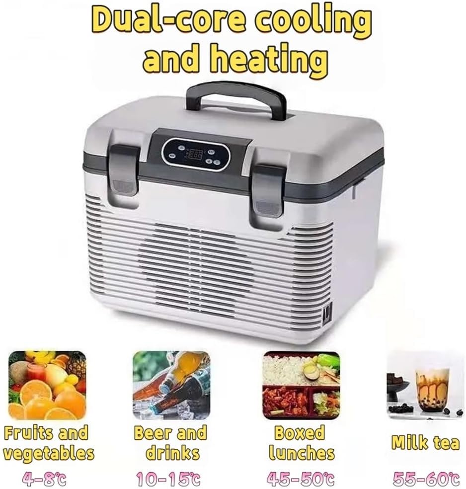 12 Volt Car Refrigerator, 20QT/19L Portable Electric Cooler/Warmer with 12 Volt DC &120V AC, -4℉-68℉ for Outdoor, Camping, RV, Truck