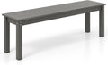 Tangkula HDPE Outdoor Bench, 2-3 Person Patio Bench, 55' Backless Garden Dining Bench with Slatted Seat, Weatherproof Park Bench for Entryway, Porch, Lawn & Backyard (Grey,1)