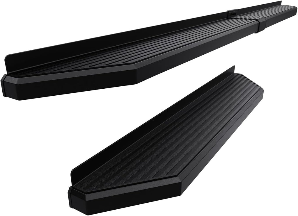 APS 6-inch (Black Stainless Steel Powder Coated Flat Style) Running Boards Side Bars Side Steps Compatible with Ford Econoline 1999-2014 Full Size Van 3-Door