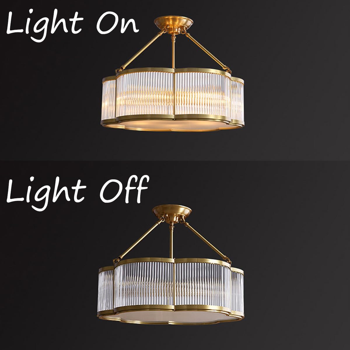 Modern Semi-Flush Ceiling Light Fixture,Decorative Floral Flush Mount Chandelier,Flower Shaped Glass Ceiling Lamp,Close Ceiling Light Fixture for Bedroom Living Room Dining Room
