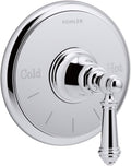 KOHLER K-T72769-4-CP Artifacts Thermostatic Valve Trim with Lever Handle, Polished Chrome
