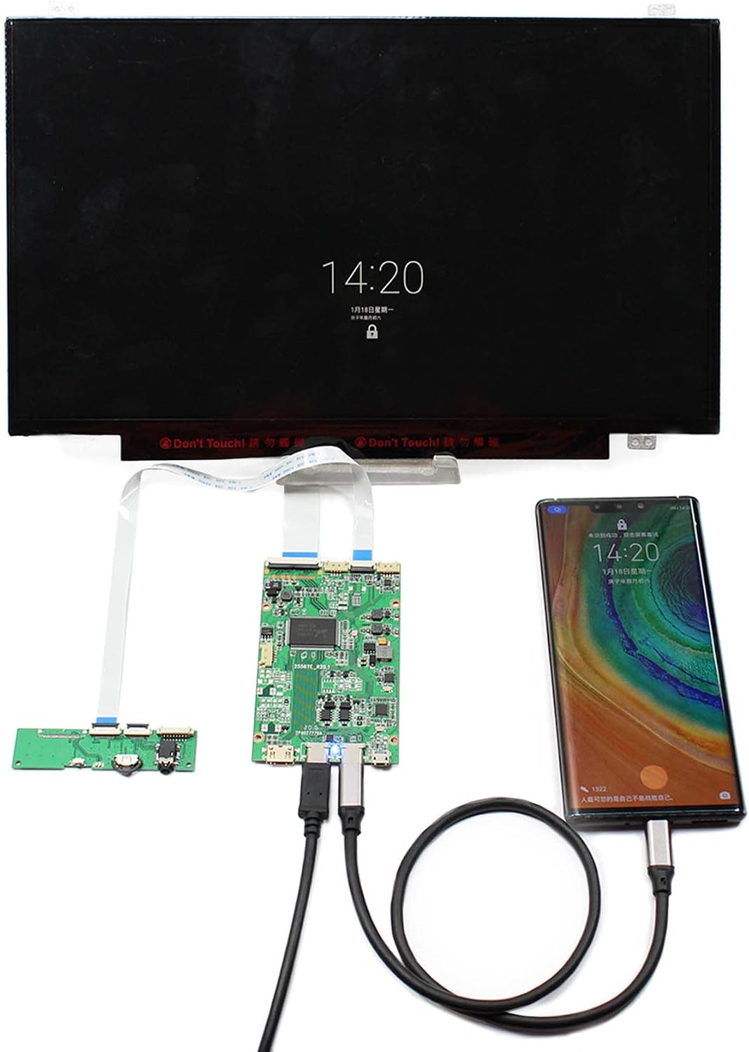 VSDISPLAY 14' 14 Inch 1920X1080 IPS LCD Screen with USB C LCD Controller Board VS-RTD2556HC-V2