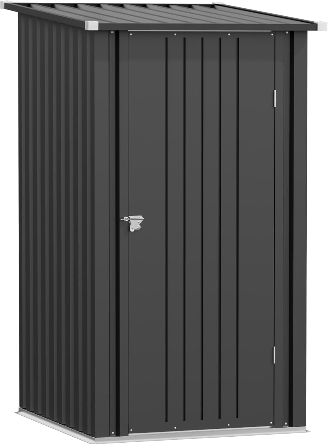 Greesum 3x3FT Outdoor Storage Shed, Lockable Metal Shed for Backyard, Pool, Patio and Garden Storage, Black