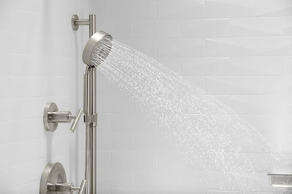 KOHLER 22178-G-BN Purist 30' Four-Function Handshower Kit, Handheld Showerhead Set with 60' Hose, Slidebar and Slidebar Trim, 1.75 GPM, Vibrant Brushed Nickel