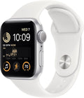 Apple Watch SE (2nd Gen) (GPS, 44mm) - Silver Aluminum Case with White Sport Band, S/M (Renewed)