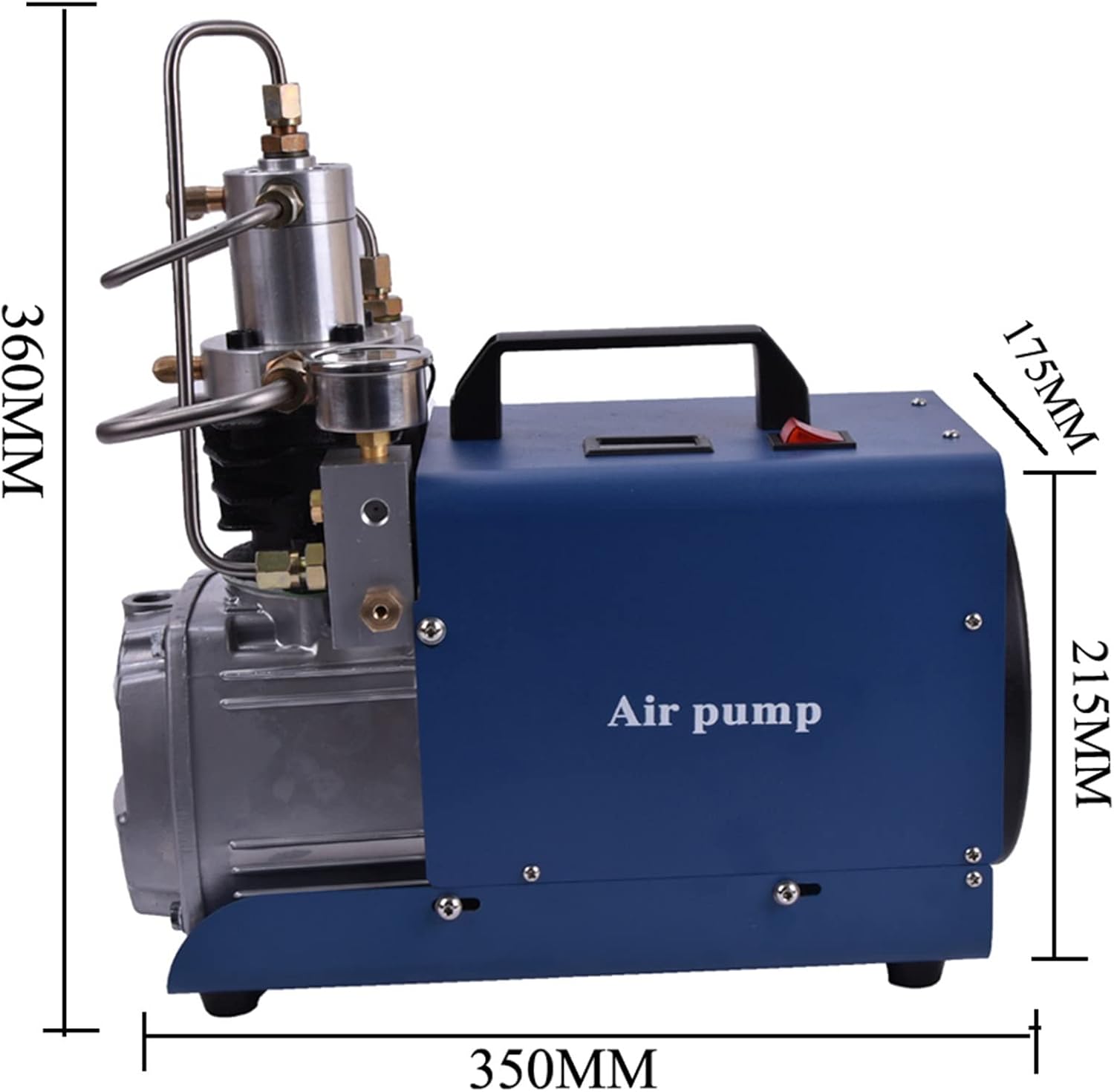 High Pressure Air Pump 30MPA 1.8KW Electric Air Compressor Pneumatic PCP Inflator 220v/110v 40L/50L/MIN(Automatic Shutdown,110V)