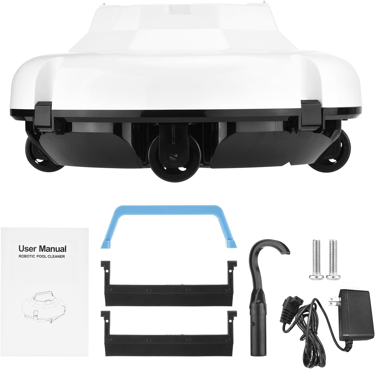 Zunate Robotic Pool Cleaner, Cordless Automatic Vacuum with 120 Min Runtime & Strong Suction, Auto Parking Robot for Above Ground and In Ground Flat Bottom Pools (US Plug)