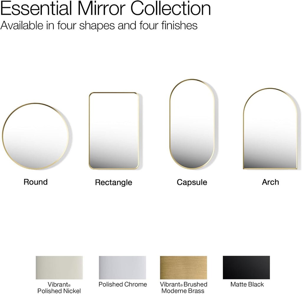 Essential 20 in. X 32 in. Arch Framed Mirror in Moderne Brushed Gold
