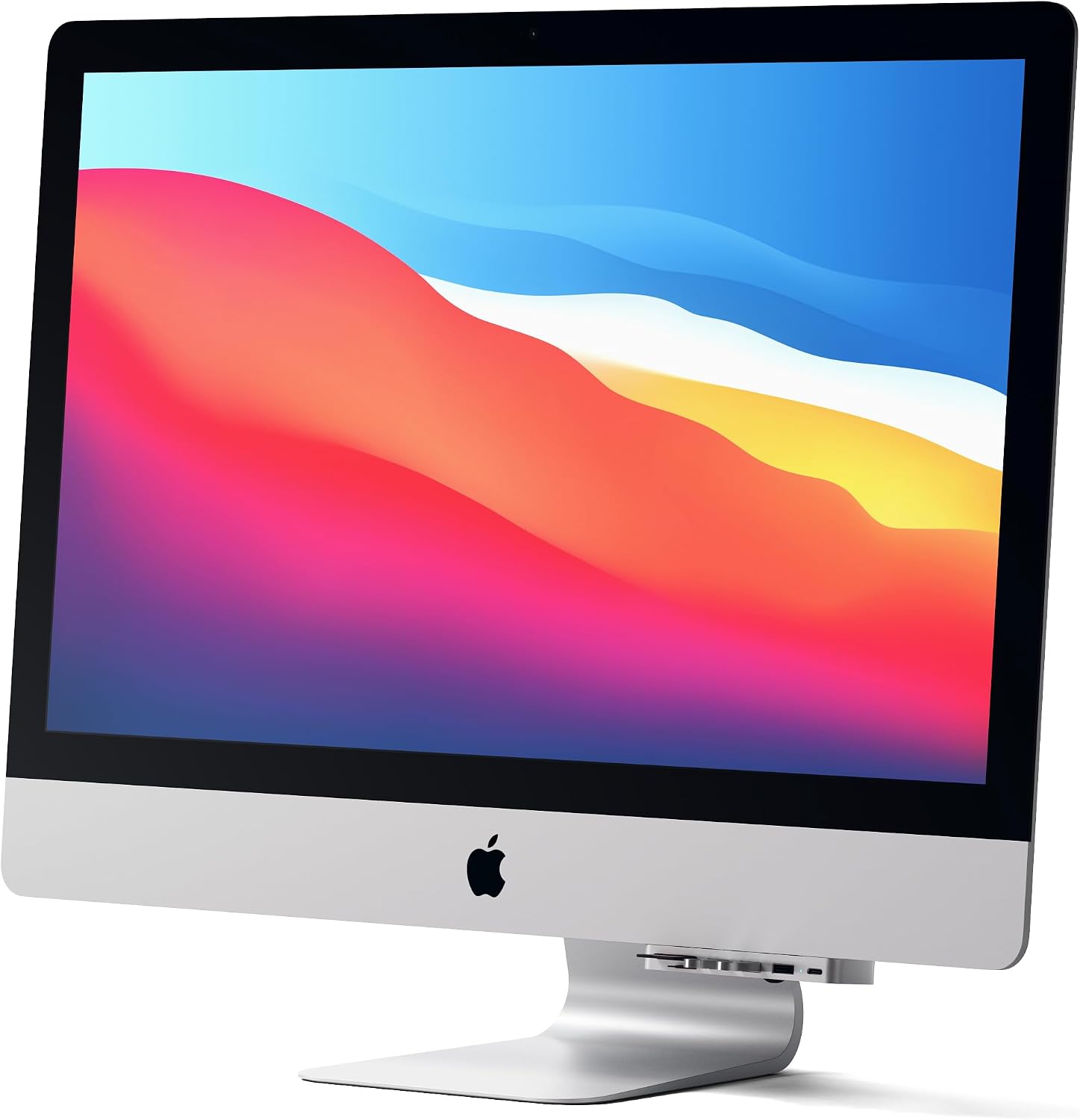 Satechi Aluminum Type-C Clamp Hub Pro with USB-C Data Port, USB-A 3.0 Data, Micro/SD Card Reader - Compatible with 2020/2019/2017 iMac & iMac Pro, Does Not Fit 2021 iMac (Silver)