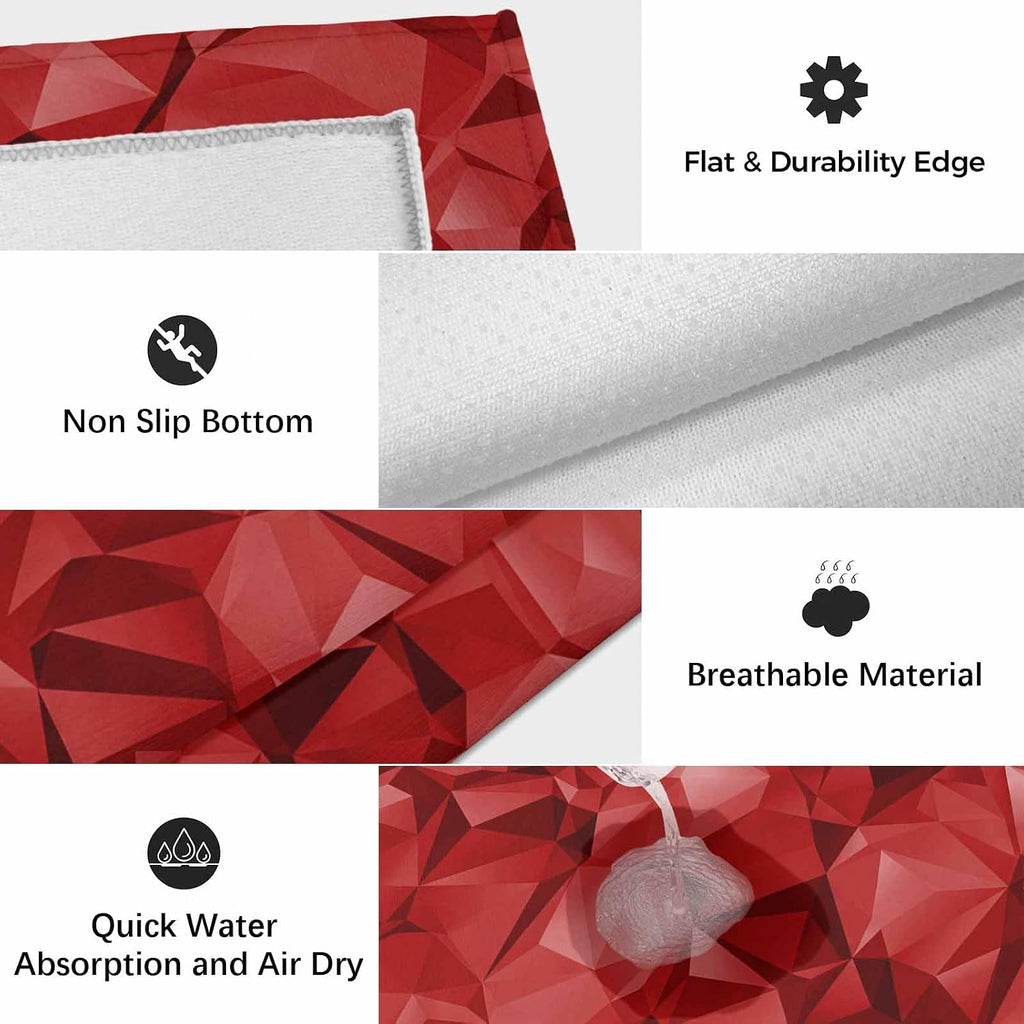 Red Geometric Outdoor Rug for Patio/Deck/Porch, Non-Slip Large Area Rug 5 x 7 Ft, Vintage Minimalism Abstract Aesthetic Indoor Outdoor Rugs Washable Area Rugs, Reversible Camping Rug Carpet Runner