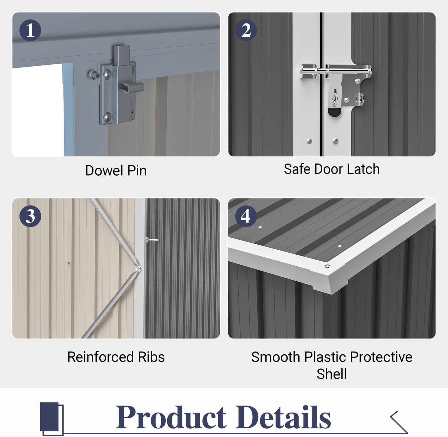 10x4 FT Outdoor Storage Shed with Frame Floor, Open Firewood Bay, 2 Vents – Lockable Double Doors, Aluminum Frame, Weatherproof for Garden, Backyard, Patio, and Equipment Storage
