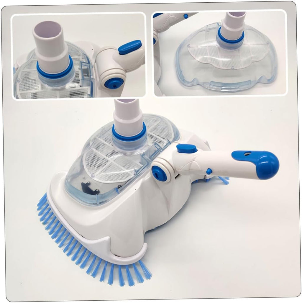 LIOOBO 2pcs Professional Swimming Pool Cleaning Sucker Clip Design Plastic Vacuum Brush Head for Inground and Above Ground Pools