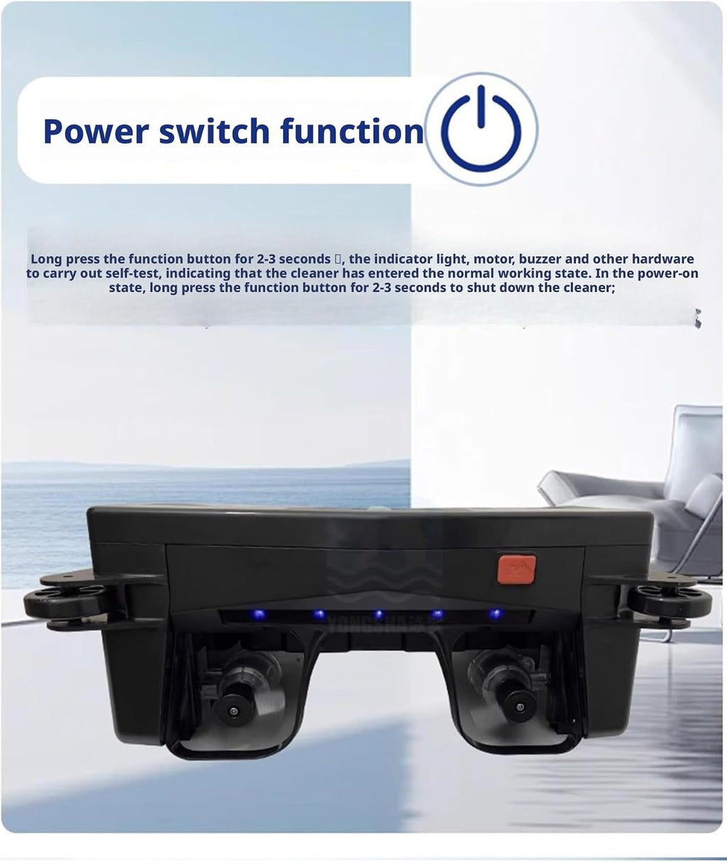 Automatic Cordless Robot Solar Powered Pool Skimmer Cleaner for All Swimming Pool, Dual Charging Options, 2 Speed Modes, Smart Obstacle Avoidance
