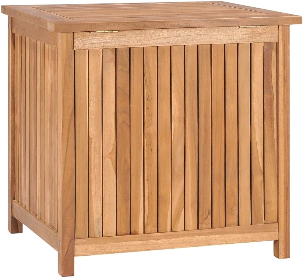 Solid Wood Outdoor Storage Bench,Solid Teak Wood Garden Deck Box Patio Storage Box with Liftable Top Outdoor Wooden Storage Container for Patio,Backyard,Poolside, 23.6'x19.7'x22.8'