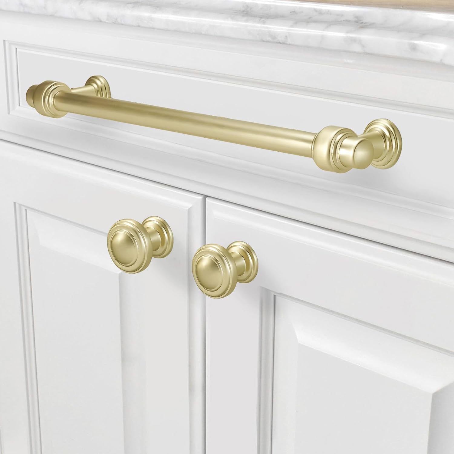 10 Pack 12-3/5 inch(320mm) Brushed Brass Kitchen Cabinet Handles Cabinet Pulls Gold Drawer Pulls Kitchen Cabinet Hardware Handles Dresser Handles