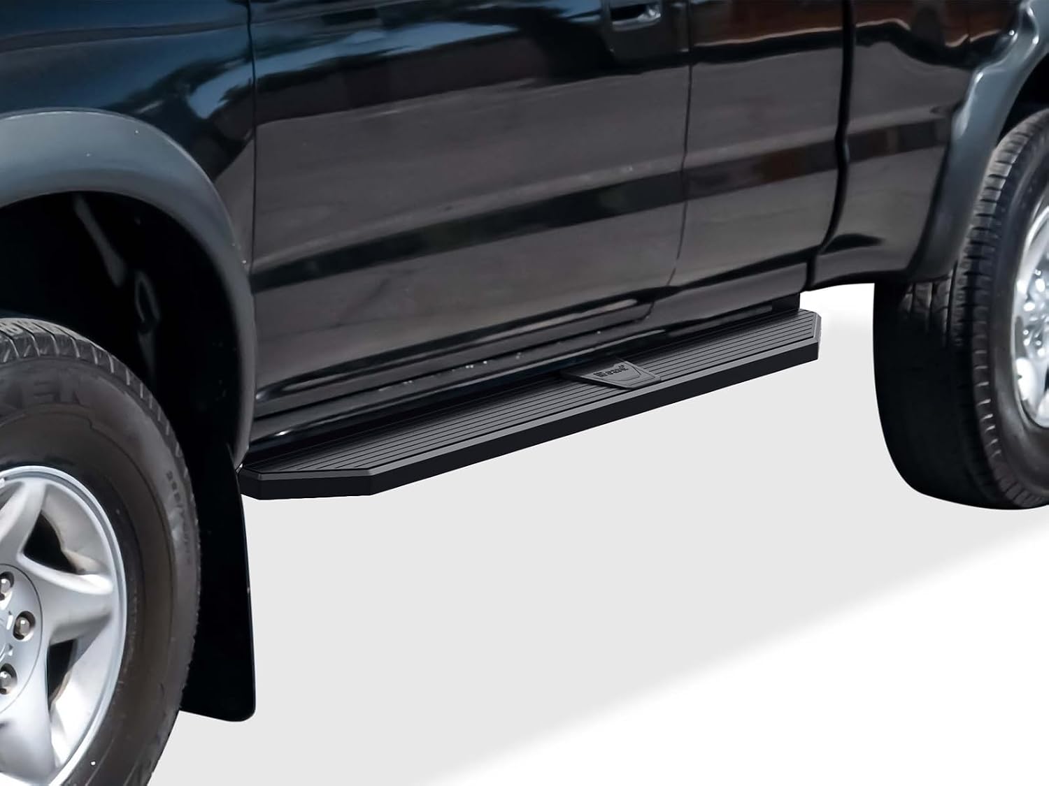 APS Black Stainless Steel Running Boards Style Compatible with Toyota Tacoma 1995-2004 Extended Xtra Cab (4WD or Prerunner 2WD 4WD) (Side Steps Side Bars) 6in Wide