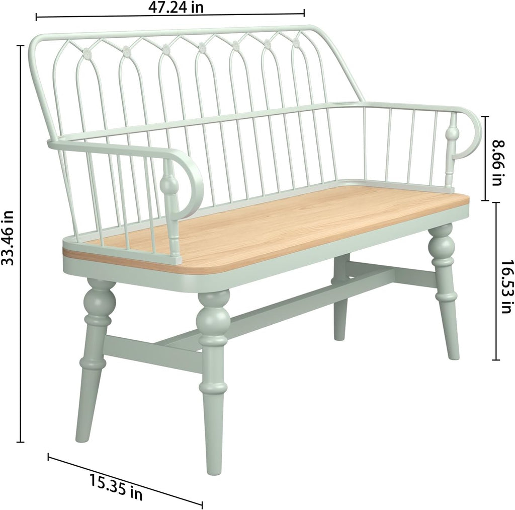 DIBRATY Entryway Bench,Spindle Back Wooden Dinning Bench, Farmhouse Foyer Bench for Entryway, Living Room, Dinning Room, Mudroom