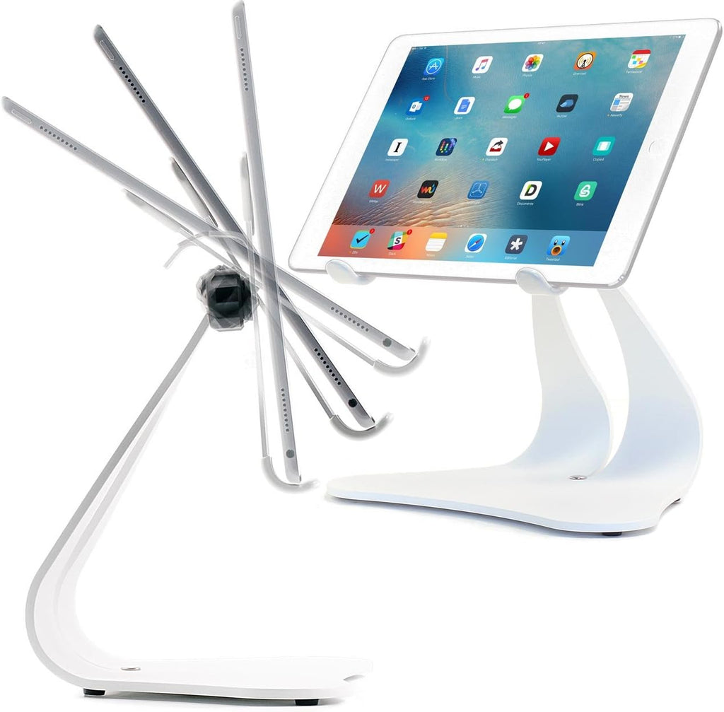 Thought Out Stabile Pro Pivoting iPad Stand - White - Made in USA - Compatible with Apple iPad