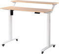 UNICOO Electric Height Adjustable 2-Tier Raising Desk with Wheels, Mobile Standing Desk with Monitor Stand, Ergonomic Adjustable Computer Table, Electric Standing Game Table for Home Office