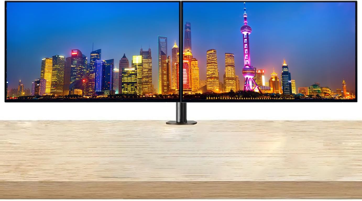 Dell U2723QE 27-inch 2160P 4K UHD 60Hz 5ms Monitor, 2-Pack Low Blue Light, Full Dock, Daisy Chain, IPS, HDMI, DisplayPort, USB Hub, USB-C, Ethernet and Desk Mount Dual Monitor Stand (Renewed)