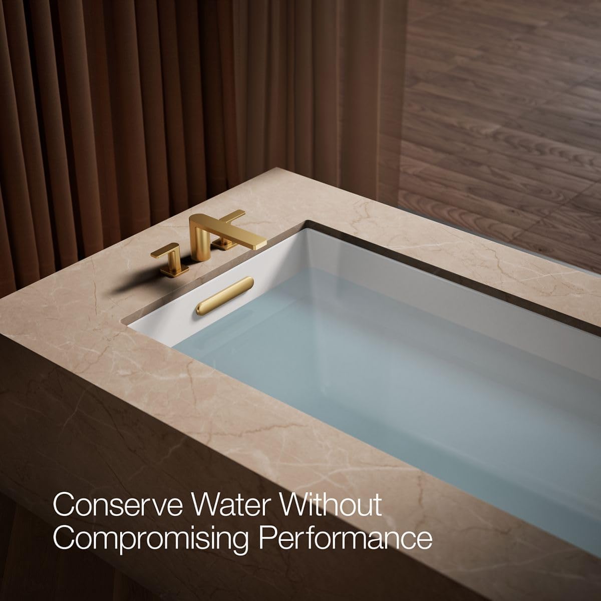 Kohler 27121-4-2MB Parallel® Two-Handle Deck-Mount Bath Faucet, Vibrant Brushed Moderne Brass