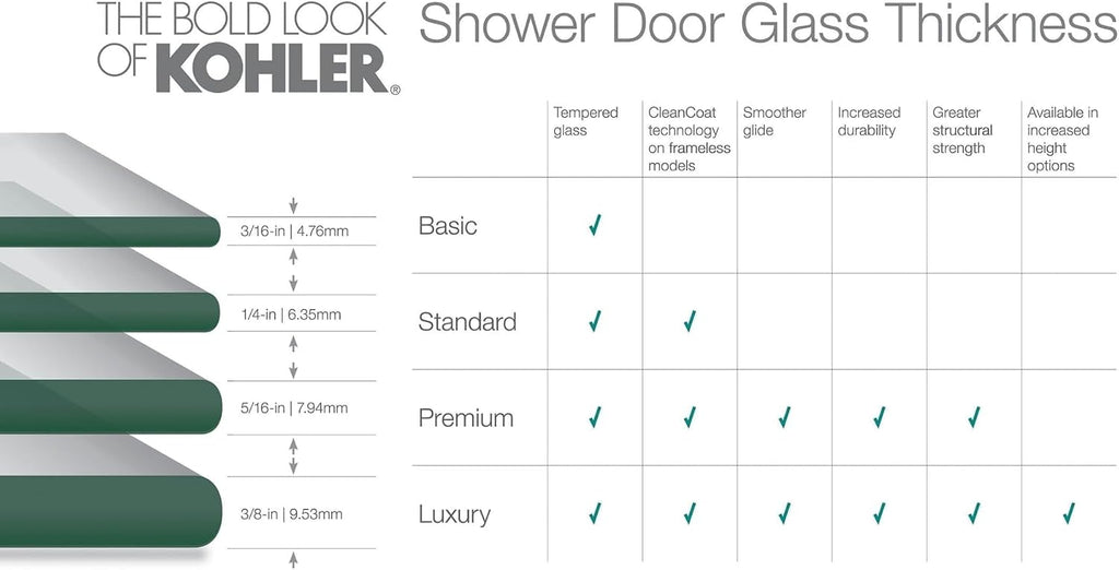 KOHLER Levity Sliding shower door, 74-in H x 56-5/8-59-5/8-in W, with 1/4-in thick Crystal Clear glass