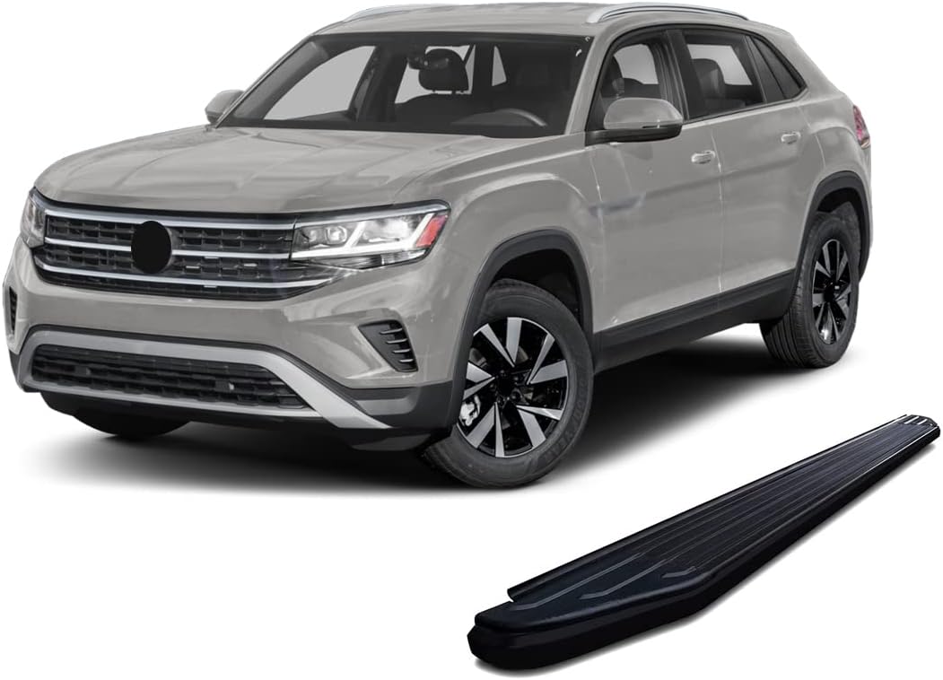 Black Horse PEERLESS Running Boards Black Compatible with 2018-2024 Volkswagen Atlas-PR-W2076BK