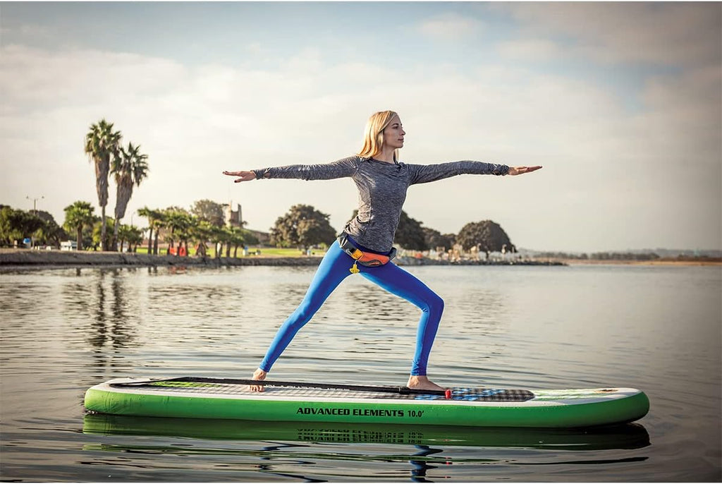 ADVANCED ELEMENTS Lotus Yoga Inflatable Stand Up Paddle Board & Pump, White, 10ft (AE1062-G)