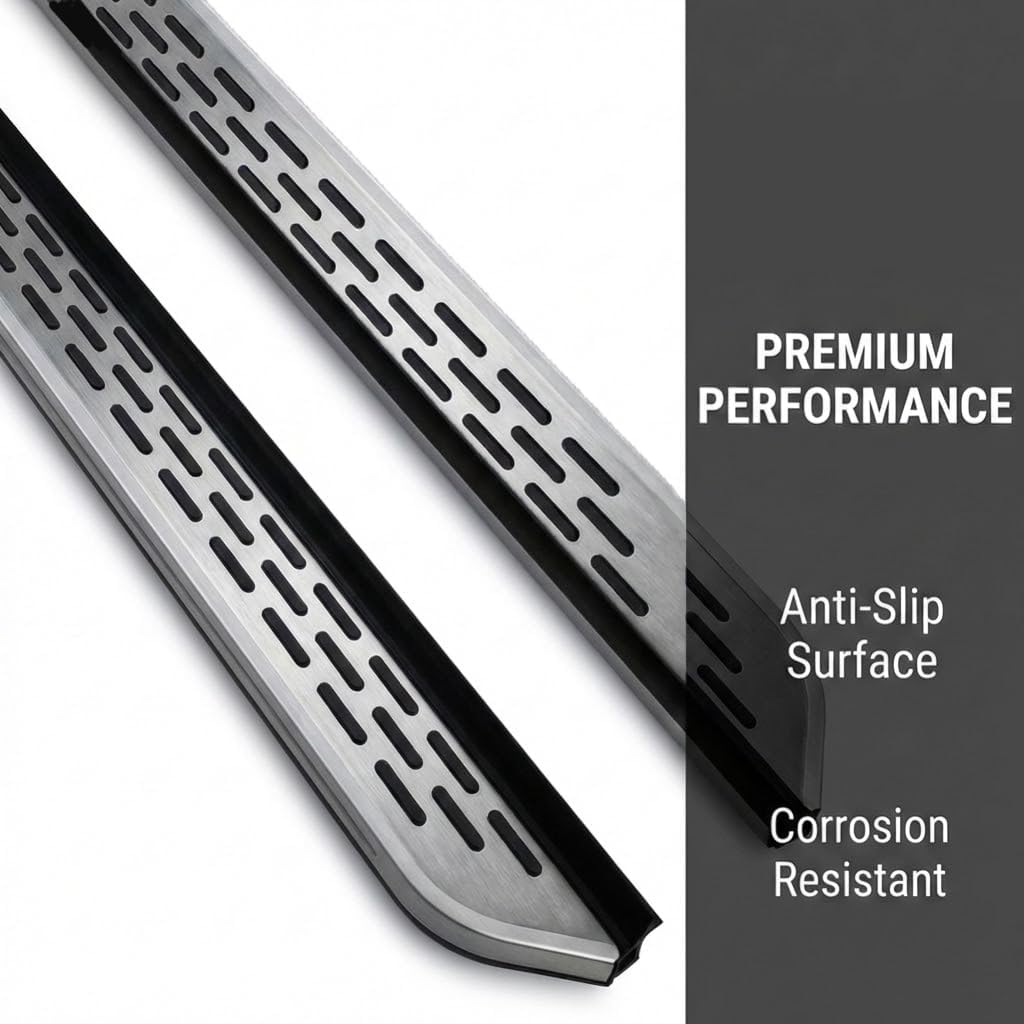 2Pcs Aluminum Running Board Side Steps Compatible with Lexus TX 350 500h 550h/ Toyota Grand Highlander 2024 2025 2026, Anti-Slip Step Pedal Door Fixed Nerf Bars Silver Rail Board, with Brackets
