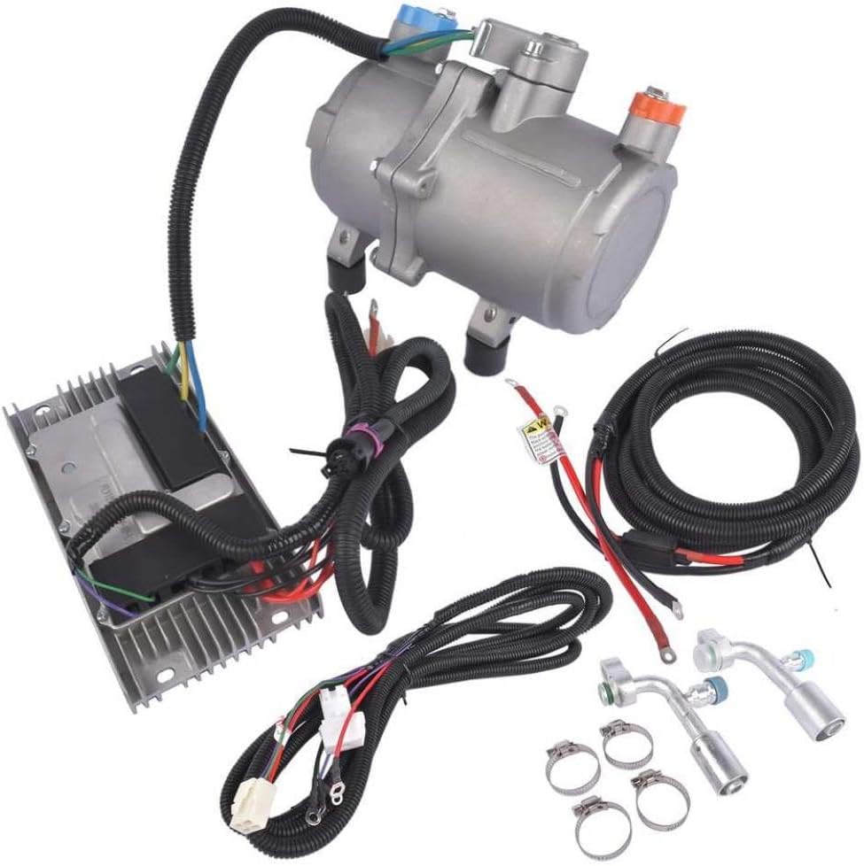 12V AC Compressor Compatible with RVs Vans Buses Compatible With Electric Air Conditioning Systems