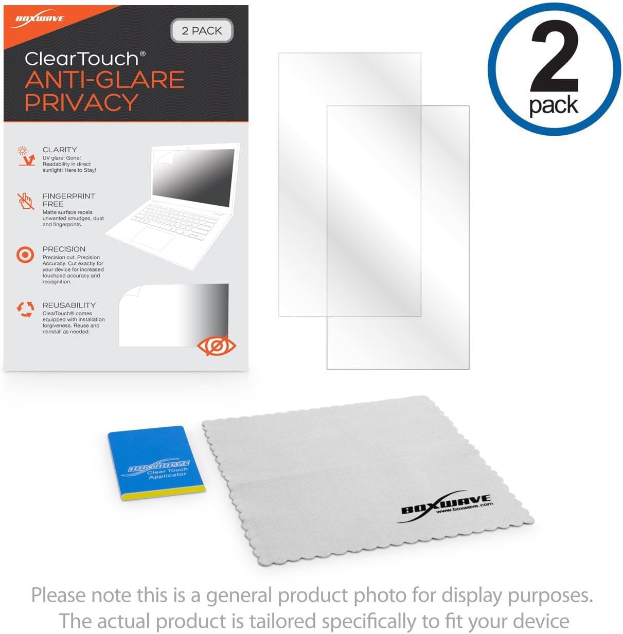 BoxWave Screen Protector Compatible with Apple Studio Display (27 in) - ClearTouch Anti-Glare Privacy (2-Pack), Privacy Screen Protector Flexible Film Anti-Glare