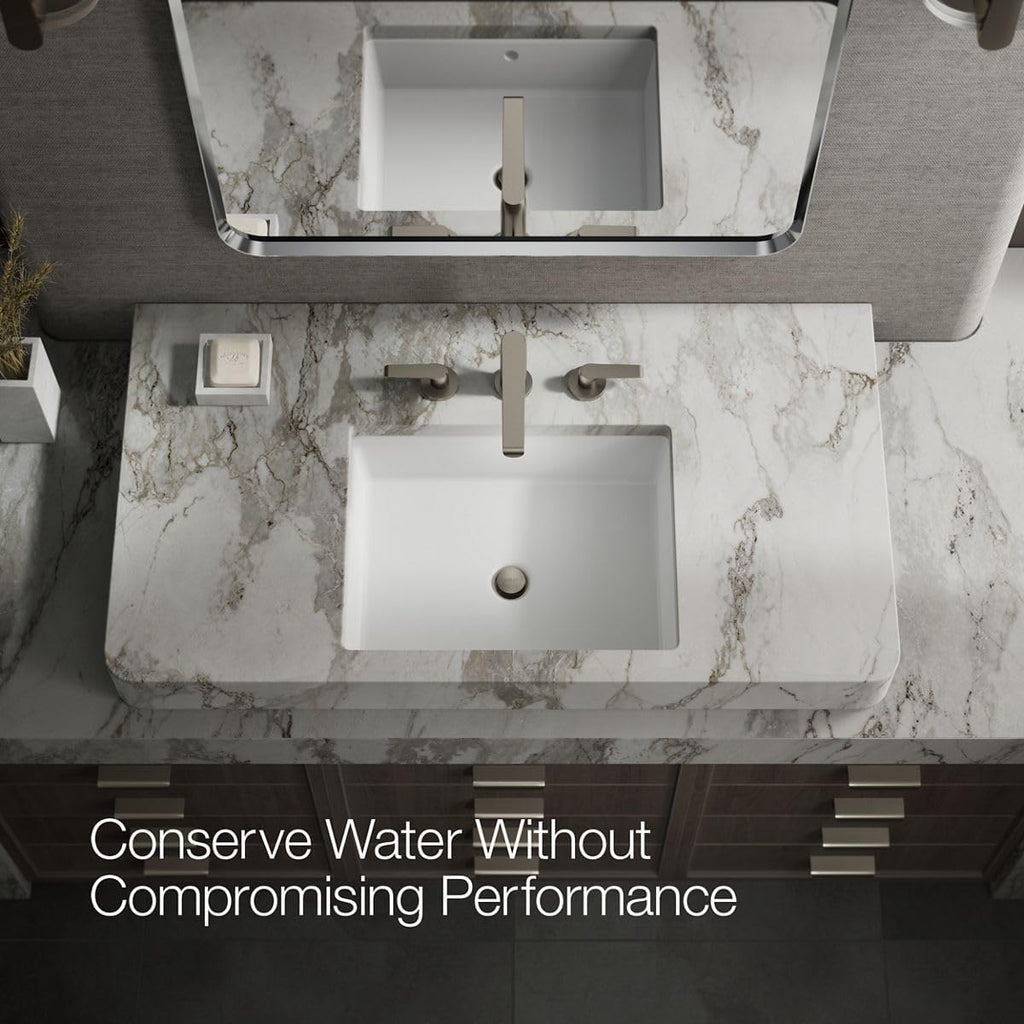 KOHLER K-97352-4N-BN Avid™ Widespread Bathroom Sink Faucet, 0.5 GPM, Minimalist Design, Premium Durable Metal, Corrosion Resistant, Vibrant Brushed Nickel