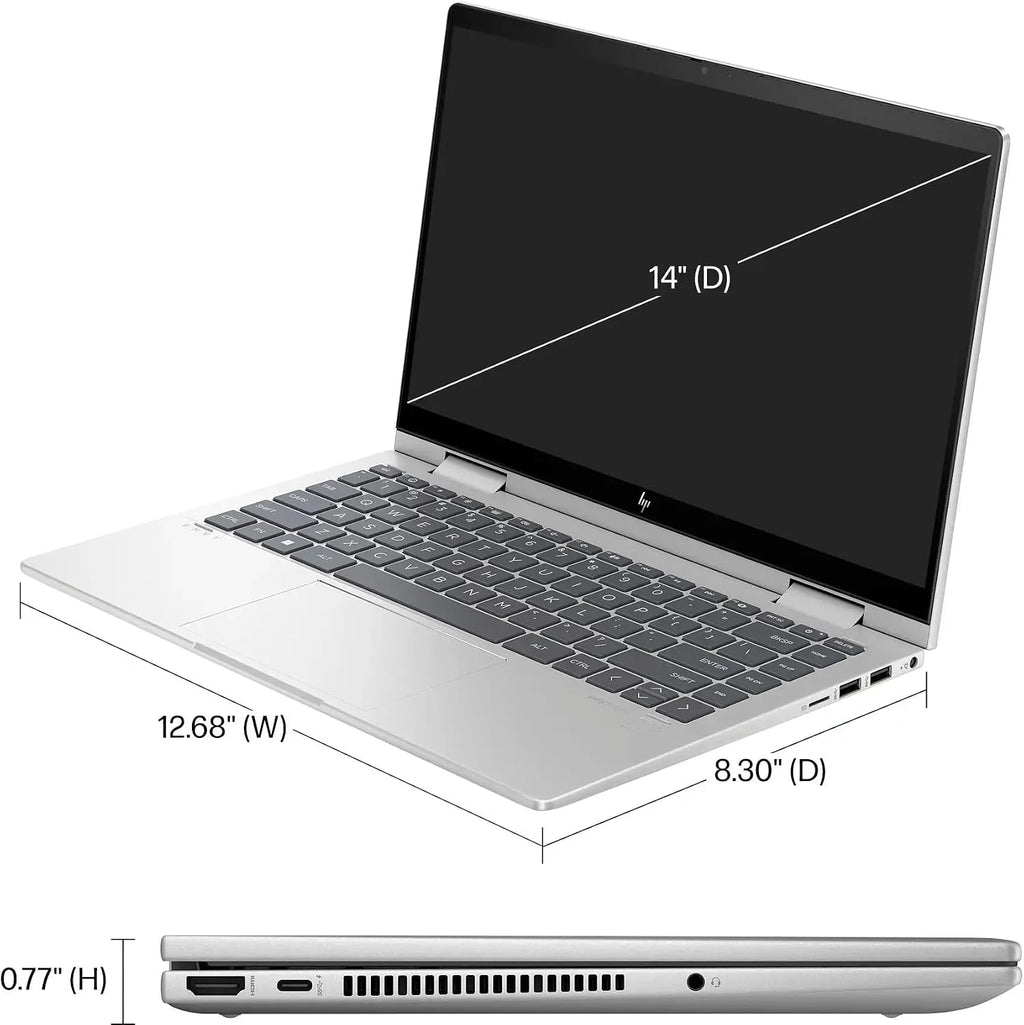 HP Envy x360 2-in-1 14 2024 Business Laptop 14' FHD IPS Touchscreen 10-Core Intel 5 120U 8GB DDR4 1TB SSD Intel Graphics Wi-Fi 6E Backlit Keyboard Fingerprint Win11 Pro w/ONT 32GB USB