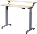 UNICOO Electric Height Adjustable 2-Tier Raising Desk with Wheels, Mobile Standing Desk with Monitor Stand, Ergonomic Adjustable Computer Table, Electric Standing Game Table for Home Office