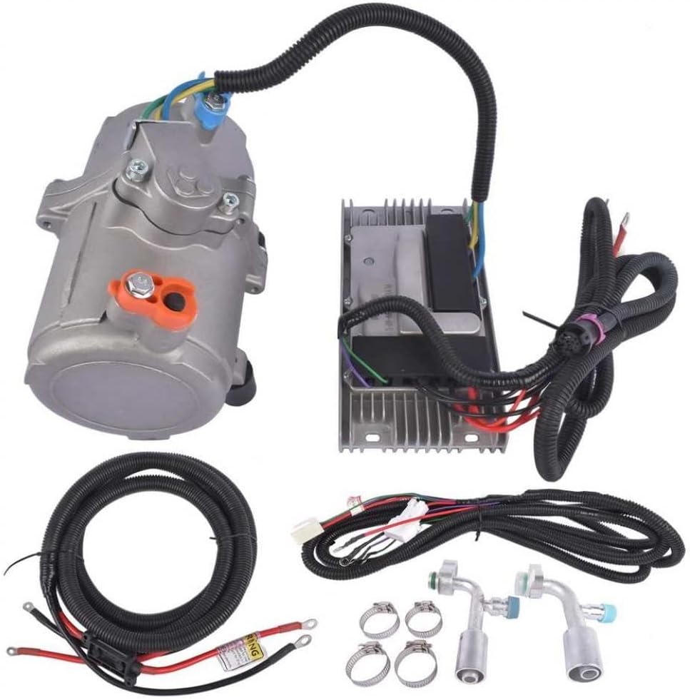 12V AC Compressor Compatible with RVs Vans Buses Compatible With Electric Air Conditioning Systems