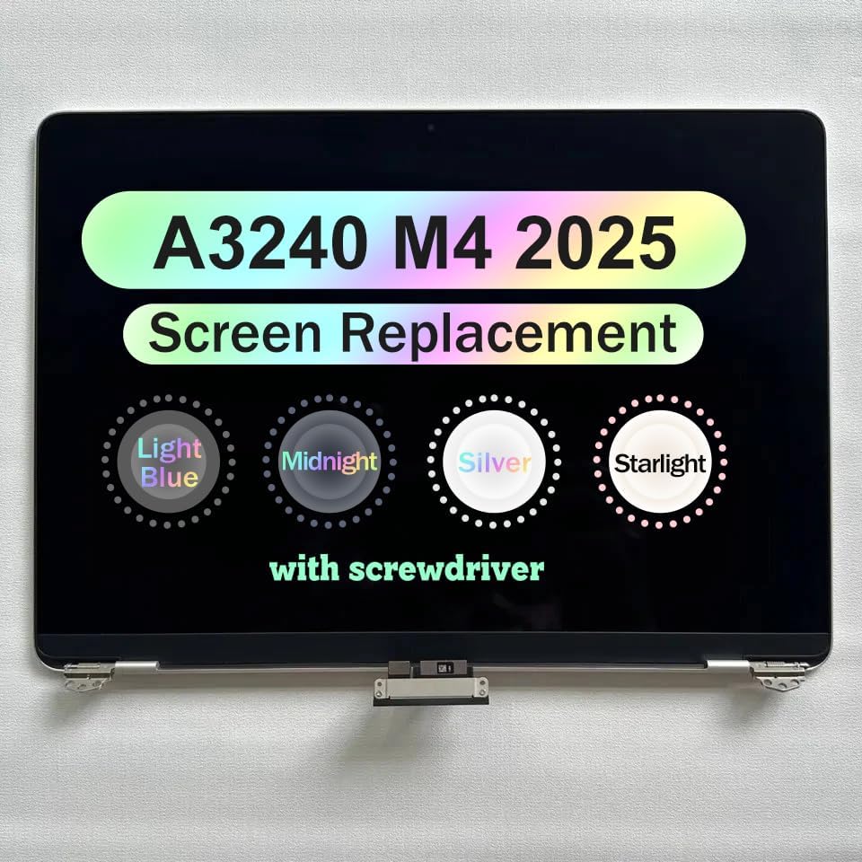 13.6' Full Top Screen Assembly for MacBook Air A3240 M4 2025 LCD Display Retina (Light Sky Blue)