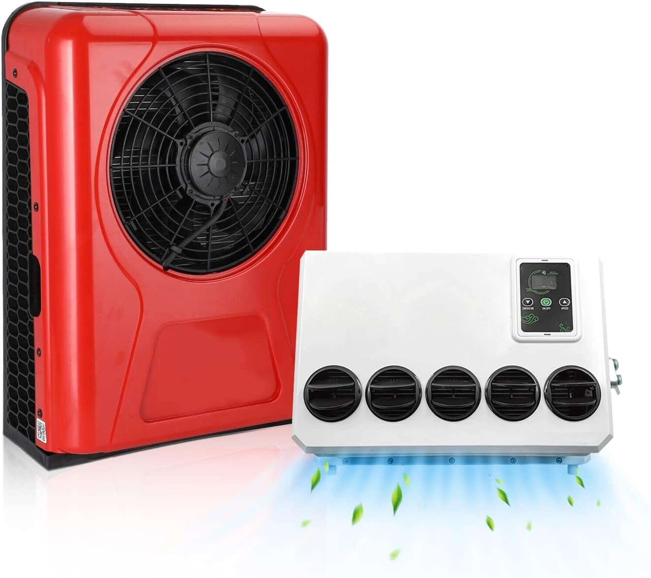 24V dc Truck Camper Van Air Conditioner 10000BTU Universal 24 Volt Electric RV Automotive Split Air Conditioning ac Unit for semi trucks RV Motorhome Crane Tractor
