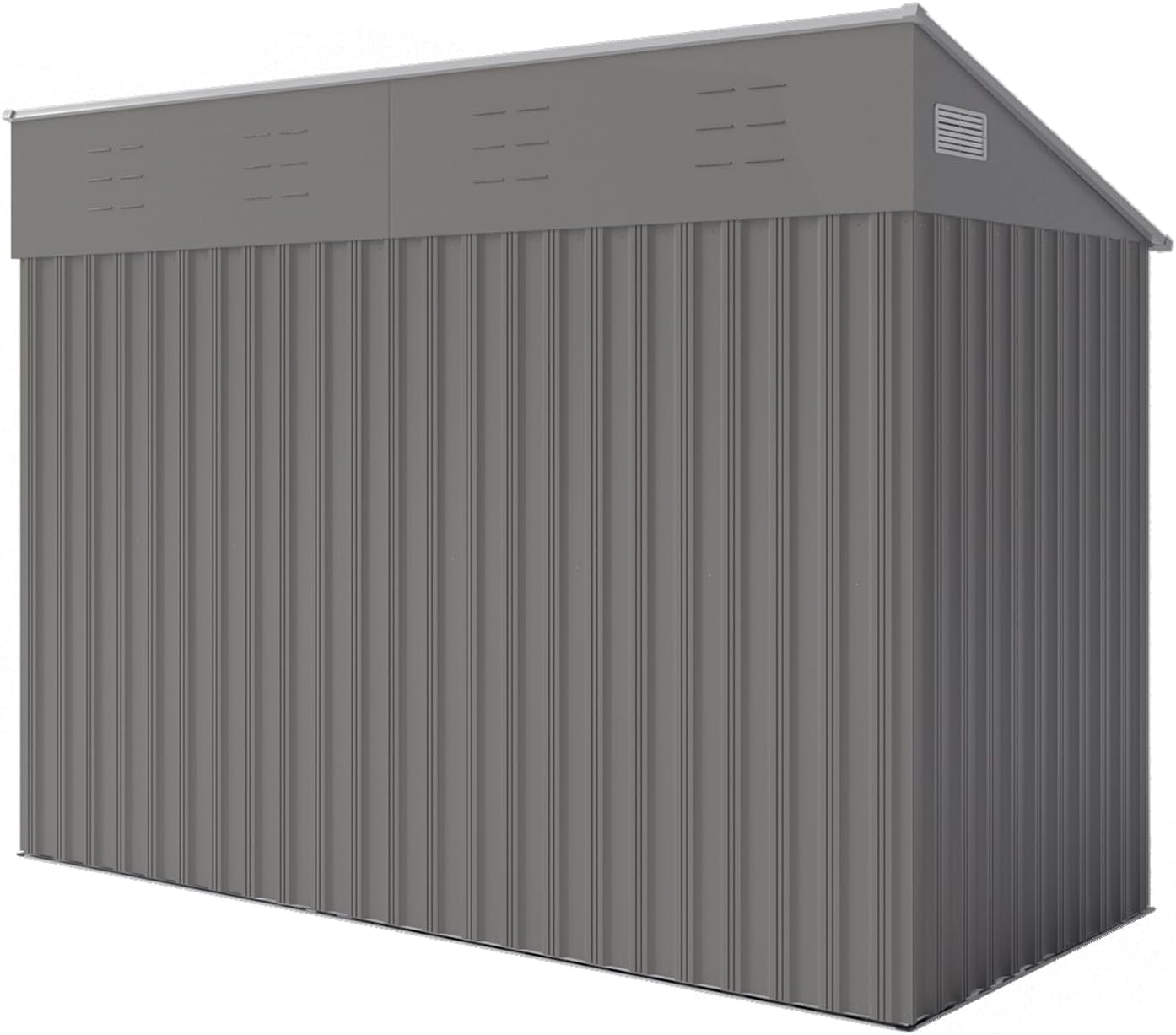 YOPTO 4×8 FT Outdoor Metal Storage Shed,Heavy-Duty Lean to Storage Shed with Lockable Single Side Hinge Door,Waterproof Metal Storage Tool House W/Sloping Roof,Air Vent&Protect Film,for Backyard,Gray