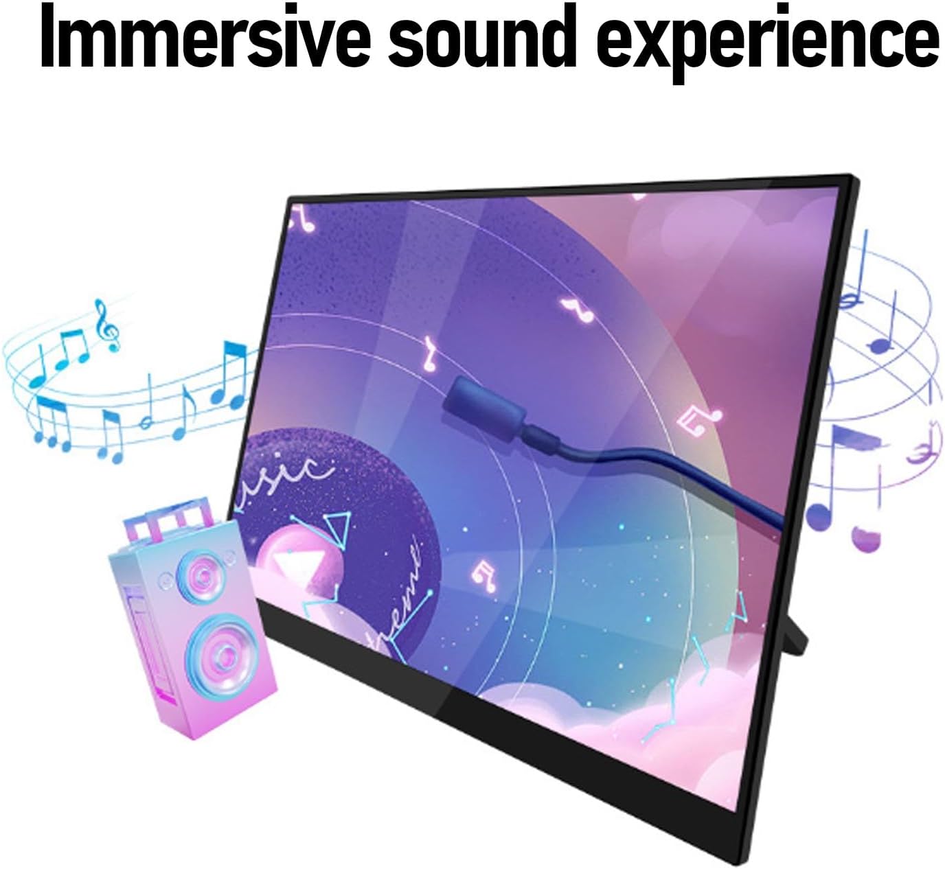 16 inch Portable Gaming Monitor, 120HZ 4K USB C HDMI Computer Display with Two Speakers and Smart Cover Eye Care External Laptop Screen Extender for PC Phone Game Console