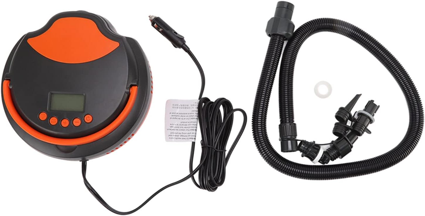 12V Car Electric Air Pump with LED Light and Display, High Pressure Inflatable Pump for Paddle Board, Surfboard, Rubber Boat
