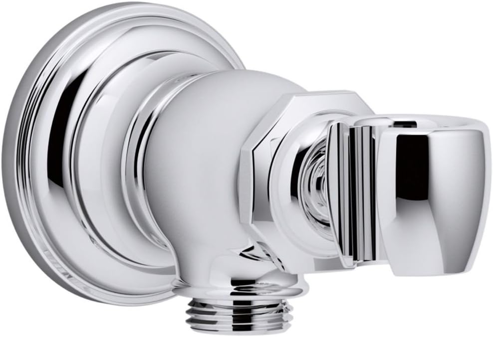Kohler K-72797-CP Artifacts Wall-Mount Handshower Holder and Supply Elbow, Polished Chrome