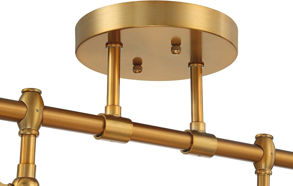 Pro Track Elm Park 4-Head Wall or Ceiling Track Light Fixture Kit Spot-Light Directional Adjustable Gold Finish Glass Modern Transitional Kitchen Bathroom Living Room Dining Hallway Bedroom 36' Wide