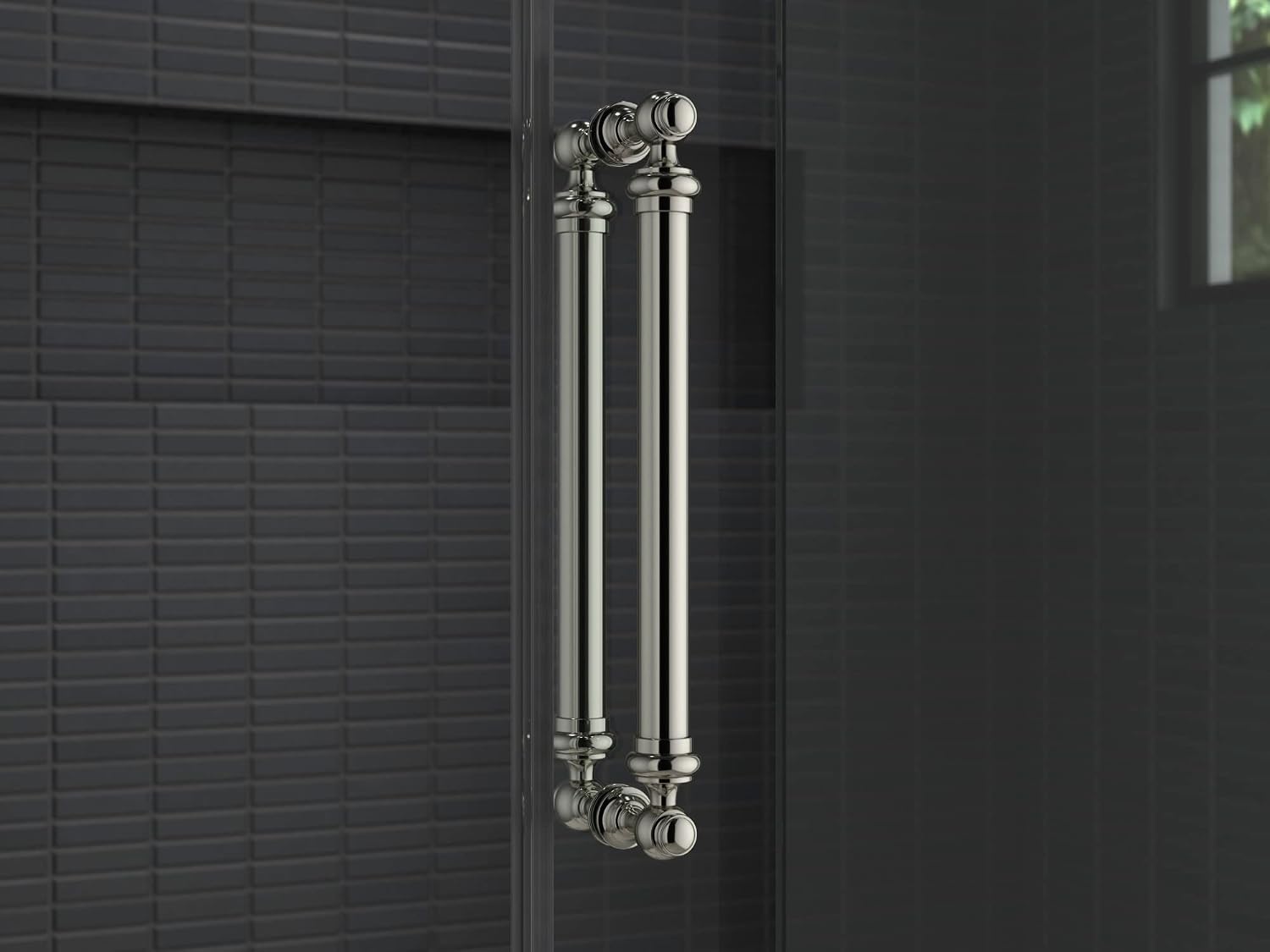 Kohler K-701728-SN 16-7/16' Back to Back Shower Door Handles, Vibrant Polished Nickel
