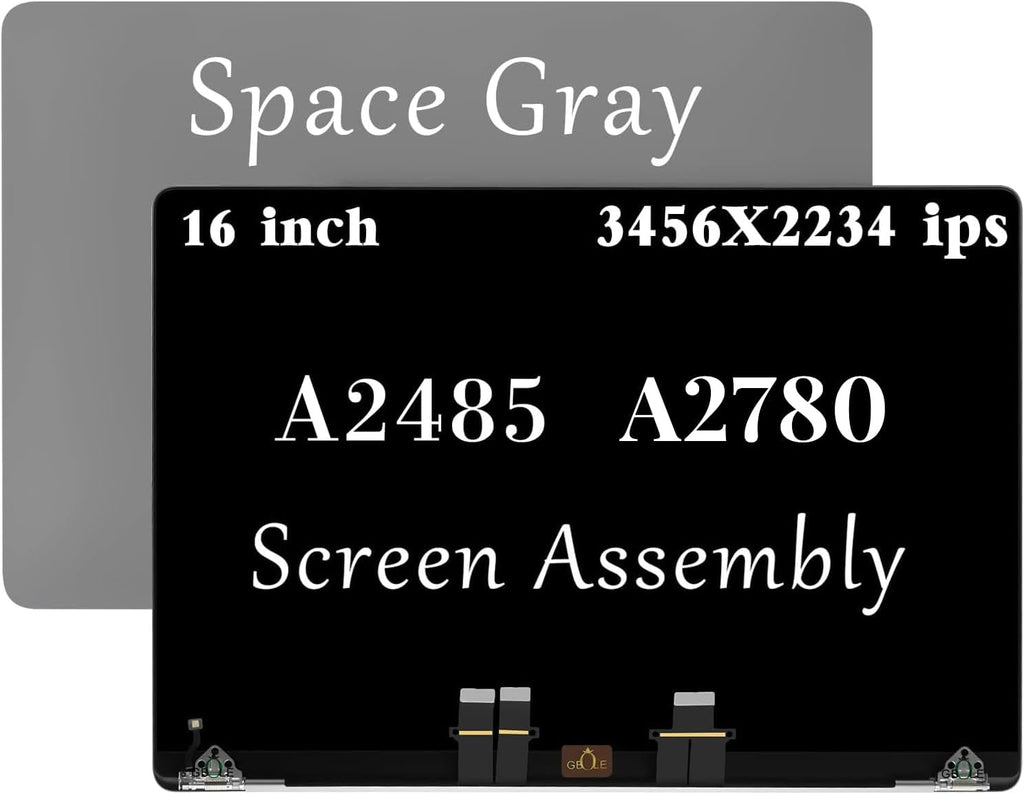 A2485 Screen Replacement for MacBook Pro 16' M1 2021 A2485 A2780 EMC 3651 EMC 8103 661-21969 661-21968 LCD Screen Display Assembly (Space Gray)