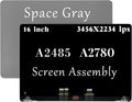 A2485 Screen Replacement for MacBook Pro 16' M1 2021 A2485 A2780 EMC 3651 EMC 8103 661-21969 661-21968 LCD Screen Display Assembly (Space Gray)